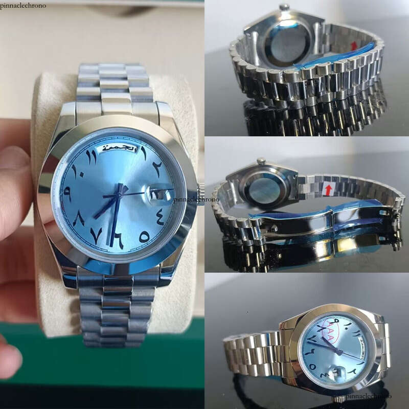 Men's Weekly Arabic Blue Dial 40mm/36mm Women's Waterproof Sapphire Enlarged Calendar Fully Automatic nical Watch Factory montre de e