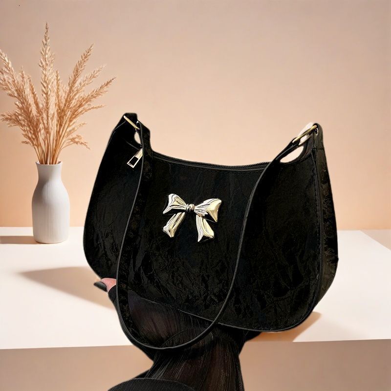 Underarm Bag For Women Niche New Model High Quality Luxury Free Shipping Designer Bag Bag Texture Stylish Single Shoulder Popular Fashion Bow Commuter