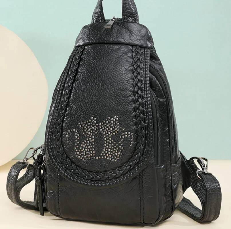 New Fashion High Quality Soft Leather Small Backpacks Women's Multi-function Large Capacity Shoulder Bags Crossbody Chest Bag high-quality