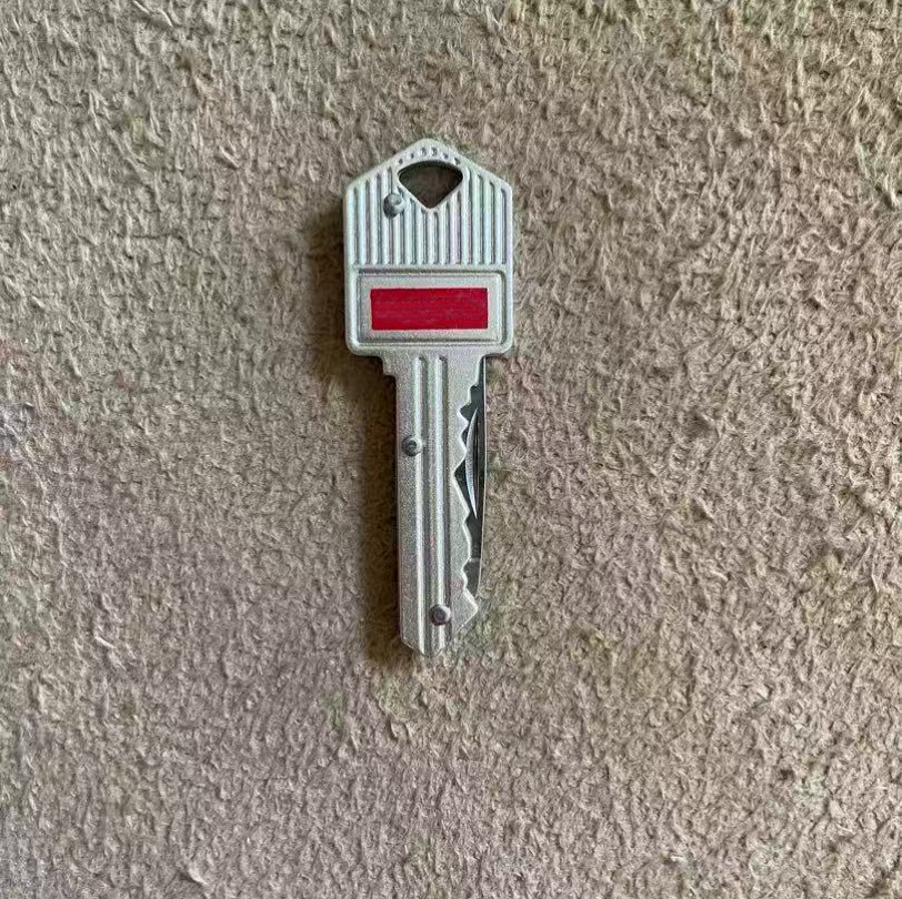 Key buckle auto knife aluminum pocket Folding mini cutting tool gift knives silvery SS