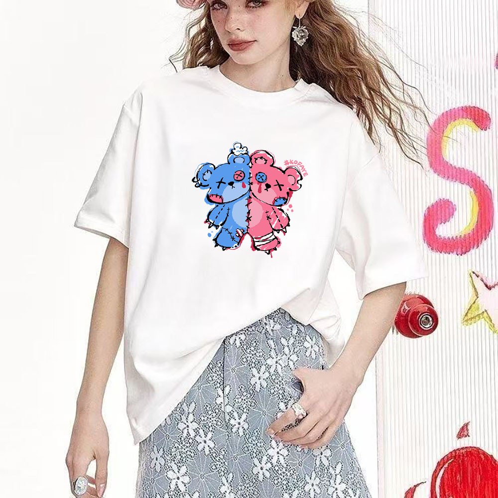Fashion Versatile Printed Short-Sleeve Top - High-Quality Heavyweight Pure Cotton Tee (260g) 202509103
