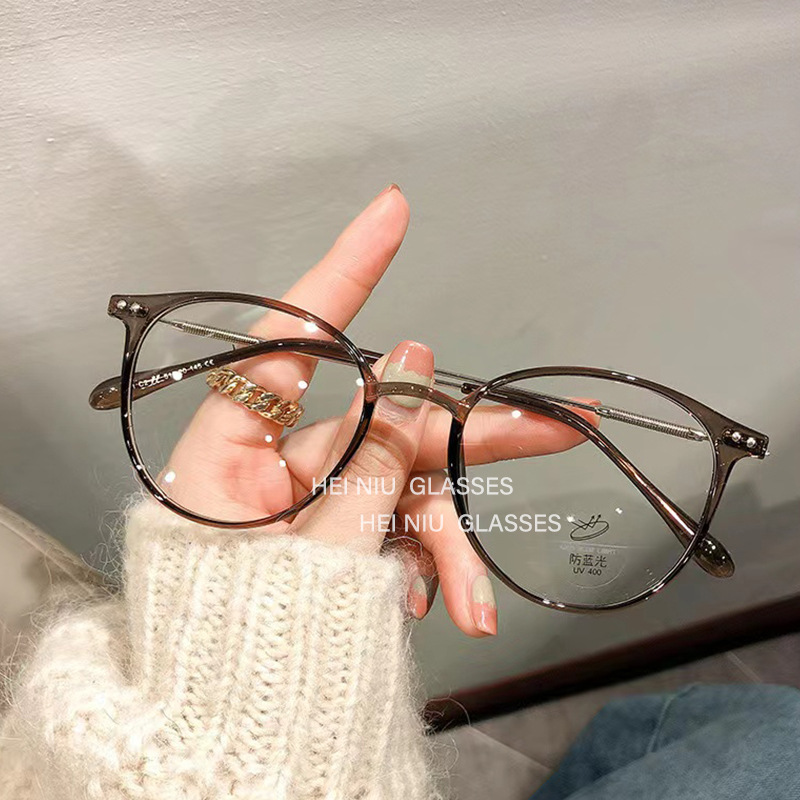 Sunglasses Round Myopia Glasses Blue Light Blocking Eyeglasses Women Men Prescription Near Sight Diopter 0