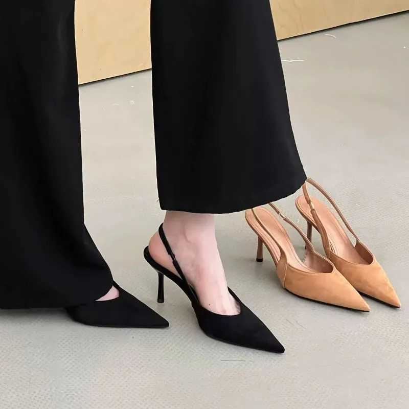 New Fashion Belt Buckle Strap Pointed Toe Women Pumps One Kick Bare Heels Baot Shoes Leopard Print Sexy Dress Sandalias De Mujer W250910