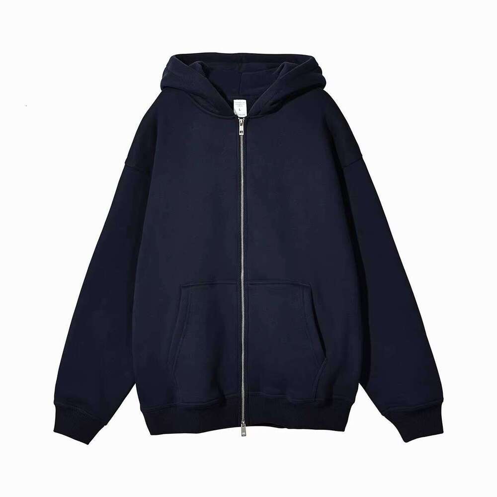 360gsm Drop Shoulder Double Cordless Puff Print Cotton Oversized Men's Zipper Hoodie