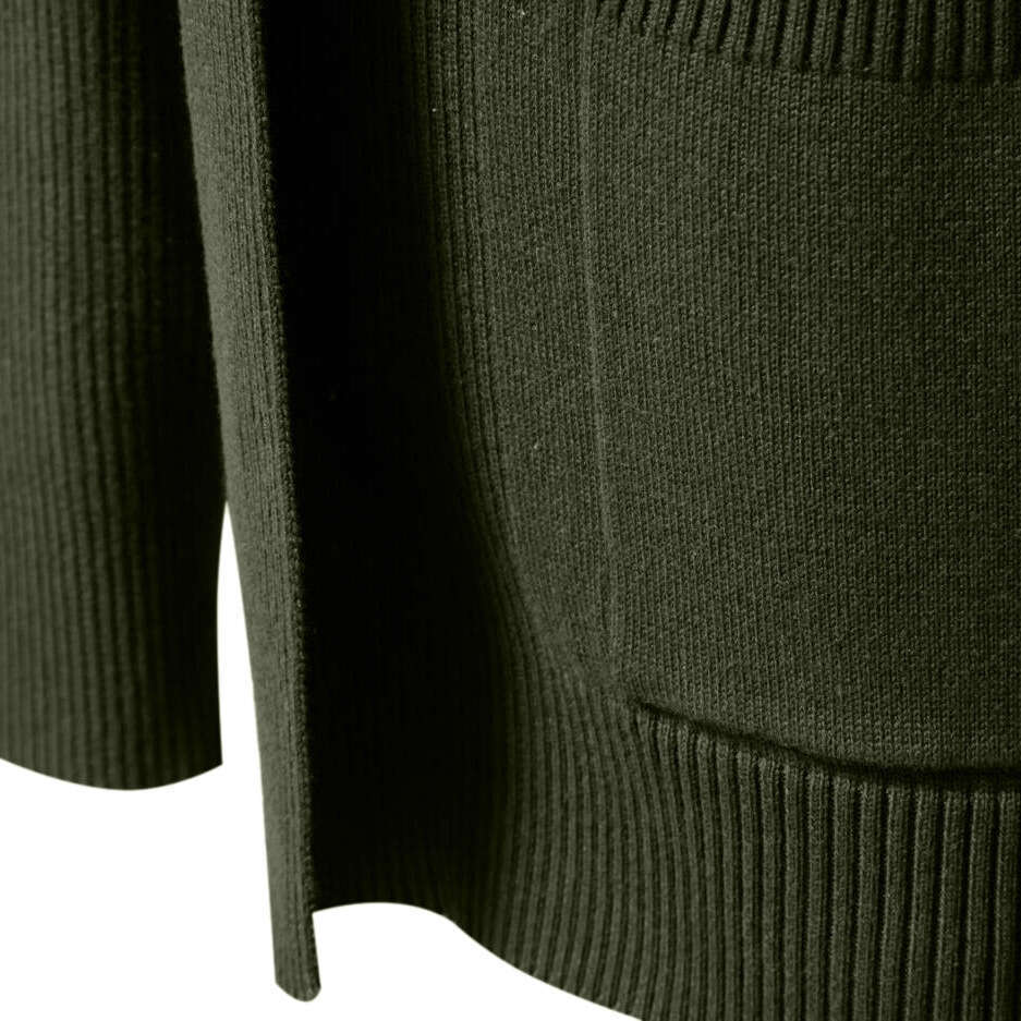 Men's casual autumn cardigan high-quality business knit sweater, solid color men's top