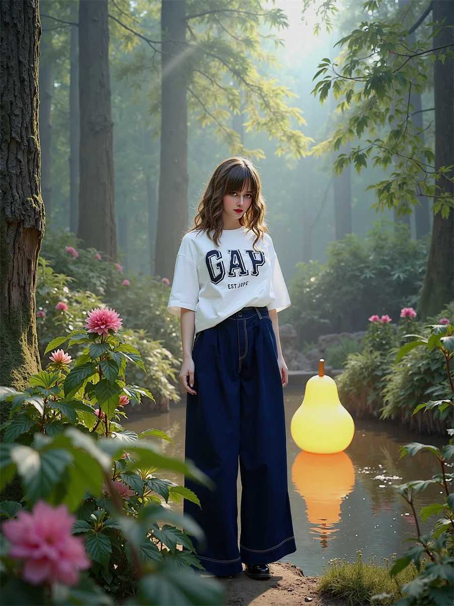 Baggy Wide Leg Denim Jeans Women Vertical Striped Panelled Design High Waisted Casual Loose Fit Autumn Winter Warm Thick Fashion Z250910
