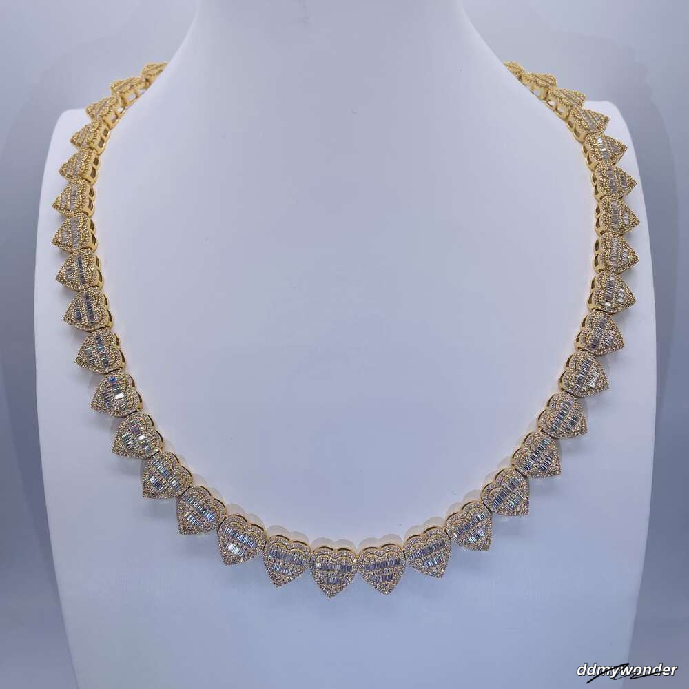 Sparkling Heart Pendant Choker - Iced Out Style Layered Cuban Chain Necklace For Women ddmywonder ddmywonder ddmywonder