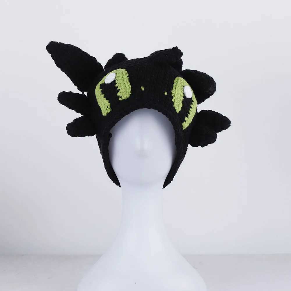 2023 New Monster Shrek Hat cute Winter Knitted Hats Green Party Funny Beanie Skullies C for Women Men Pure HandmadeXJ250910