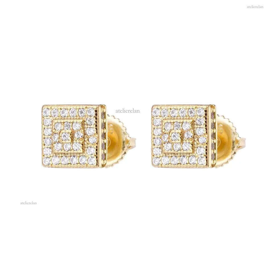 High Quality Custom Moissanite Earing Sterling Sier Jewelry Zircon Gold Plated Stud Earrings for Men