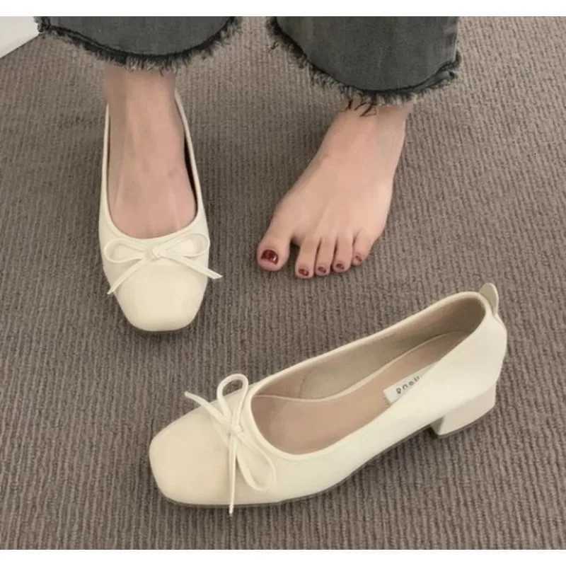 New Women Cute Ballerina Low Heel Shoes Lady Slipony Butterfly Knot Vintage Kawaii Mocasines Loafers Girl Lolita Mom Shoes W250910