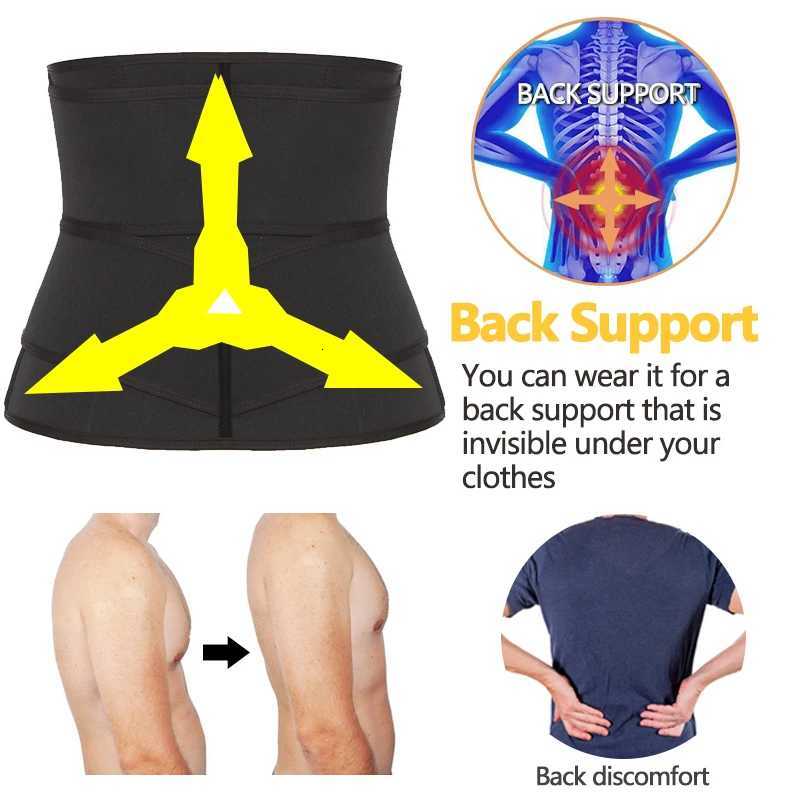 Mens Neoprene Abs Wiast Shaper Sauna Sweat Band Belly Slimming Belt Active Waist Trimmer with Adjustable Strap W250910