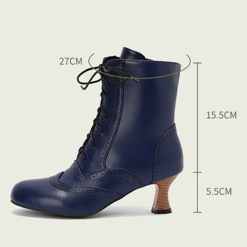 Victorian Boots For Women Vintage Granny Boots Cosplay Costume Shoes Renaissance Ankle Boots High Heel Lace Up Booties With Zip 250910