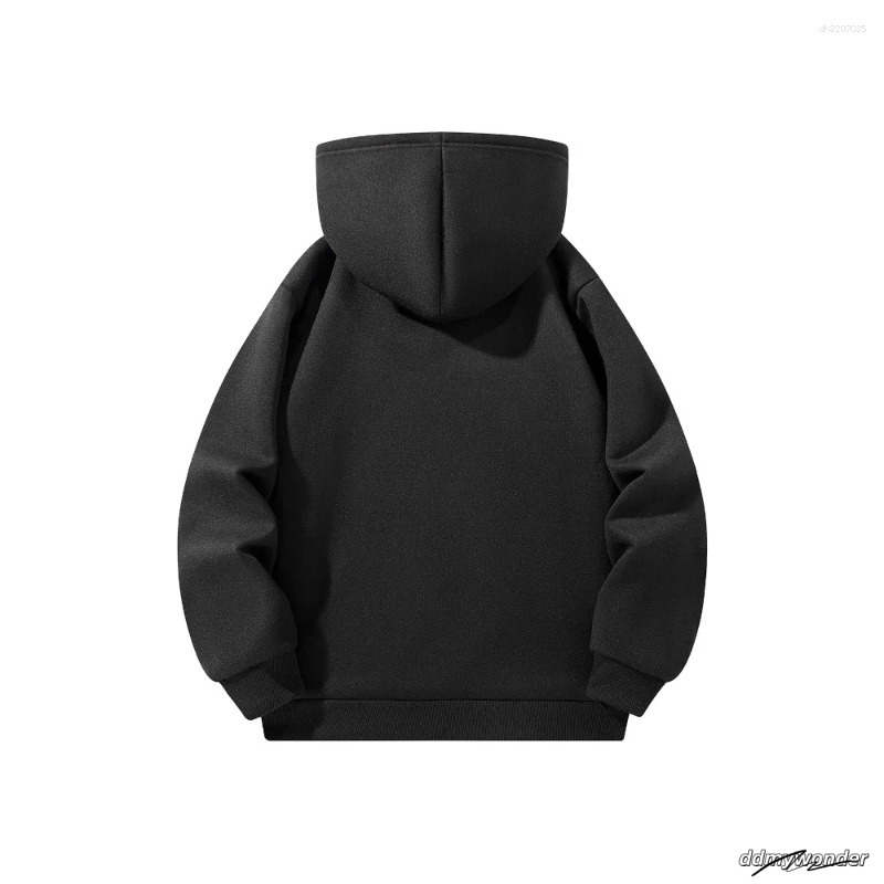 Cotton Men's Hoodies Half Zipper Hooded Solid Color Long Sleeve Sweatshirts Autumn Loose Sport Warm Sweats Fashion Casual Pullover