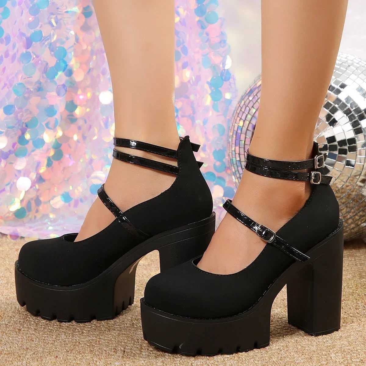 Women Sandals 2025 Mary Janes Shoes Platform Fashion High Heel Women Spring Autumn New Lolita Shoes Chunky Pumps Zapatos Mujer W250910
