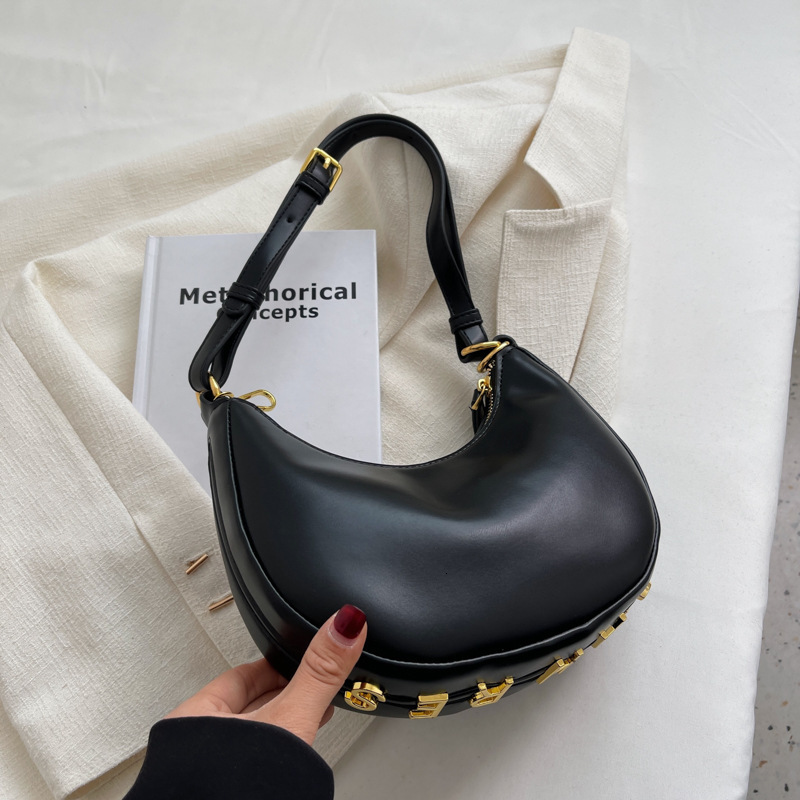 TB BHULAMTE Designer Texture Underarm Bag, Half-moon Bag Women's Luxury Bag Design Bag Crescent Bag Handbag