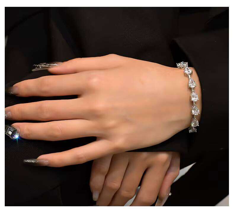 Custom Fine Jewelry Inlay Moissanite Four Leaf Clover Sterling Sier Charm Bangles Bracelets for Women