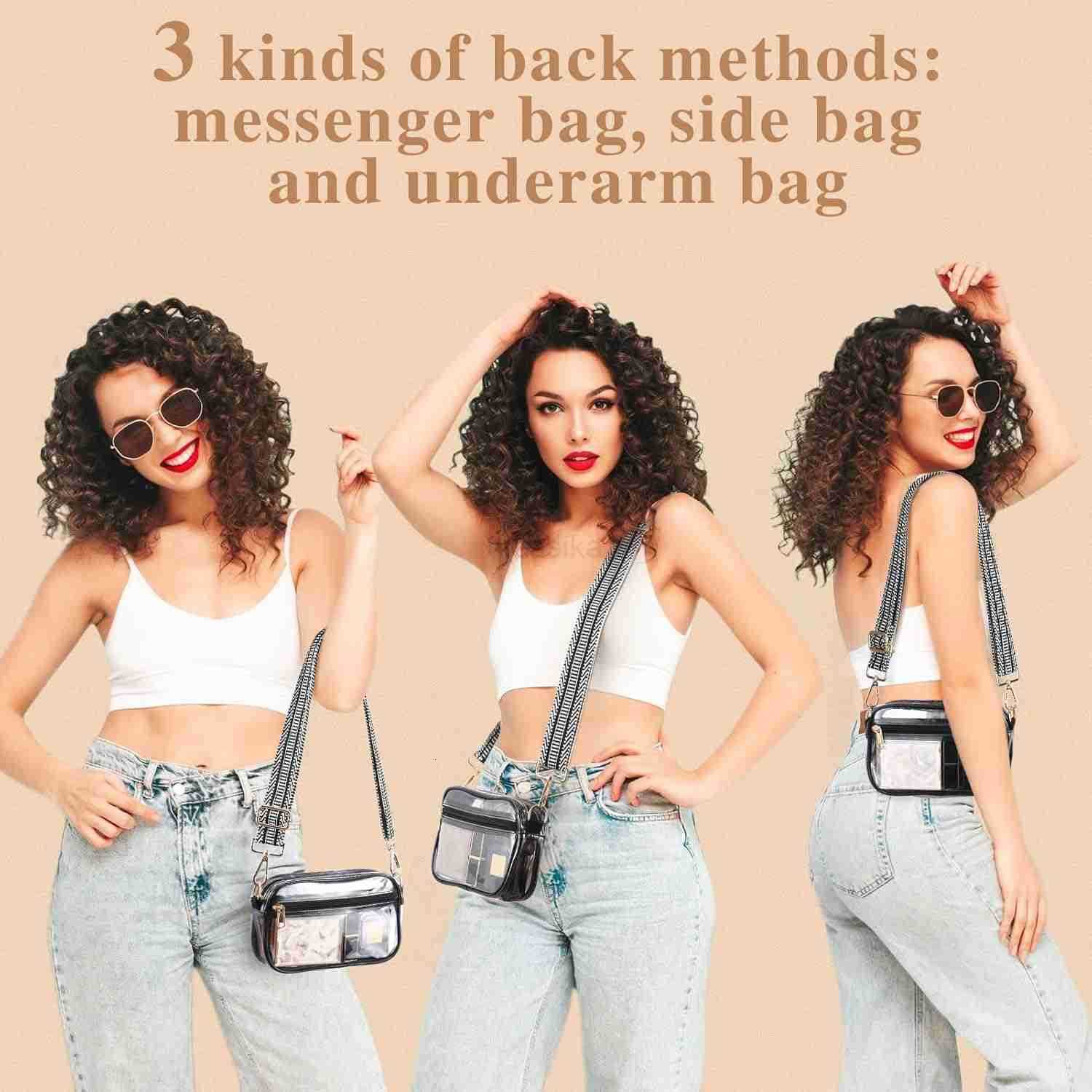 Clear Crossbody Bag Stadium Approved Clear Purses for Women Transparent Handbag for Concerts Sports Events Fans M250910