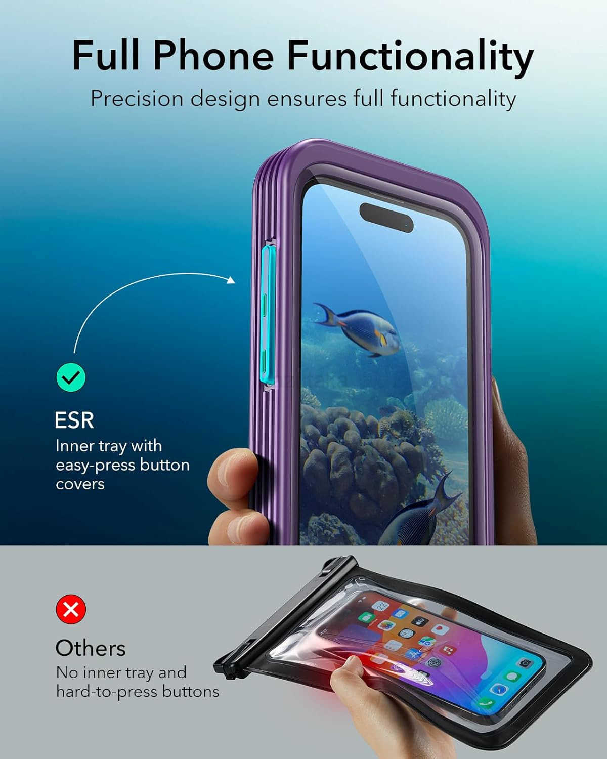 Waterproof Phone Pouch for iPhone 15 Pro Max 14 Pro Max Underwater Touch Sensitivity IPX8 Floating Waterproof Cellphone Case with Lanyard Dry Bag for 