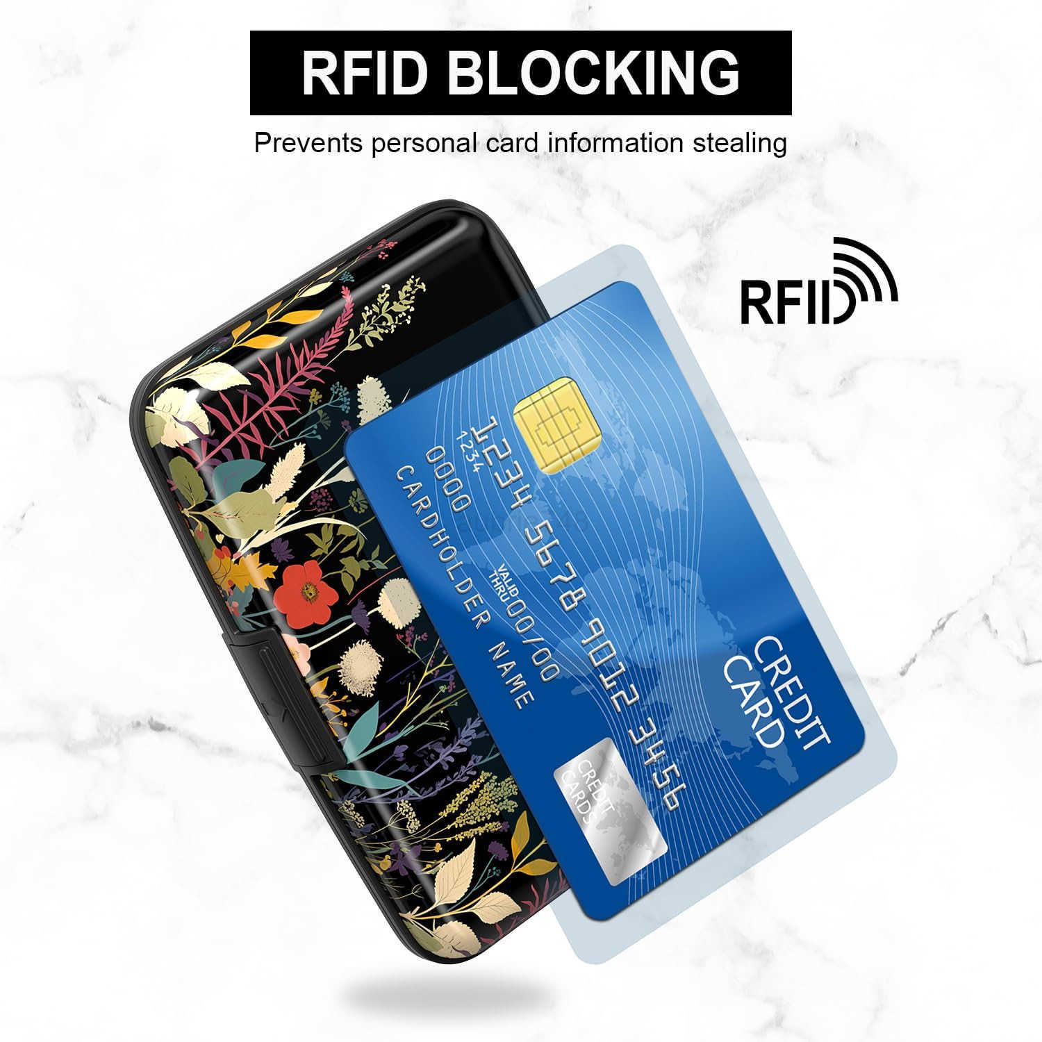 Card Holder CARDs Holder for Women RFID wallet women Business Card Holder Wallet Mini Aluminum Card Wallet RFID Blocking Slim Metal Hard Card for Wome