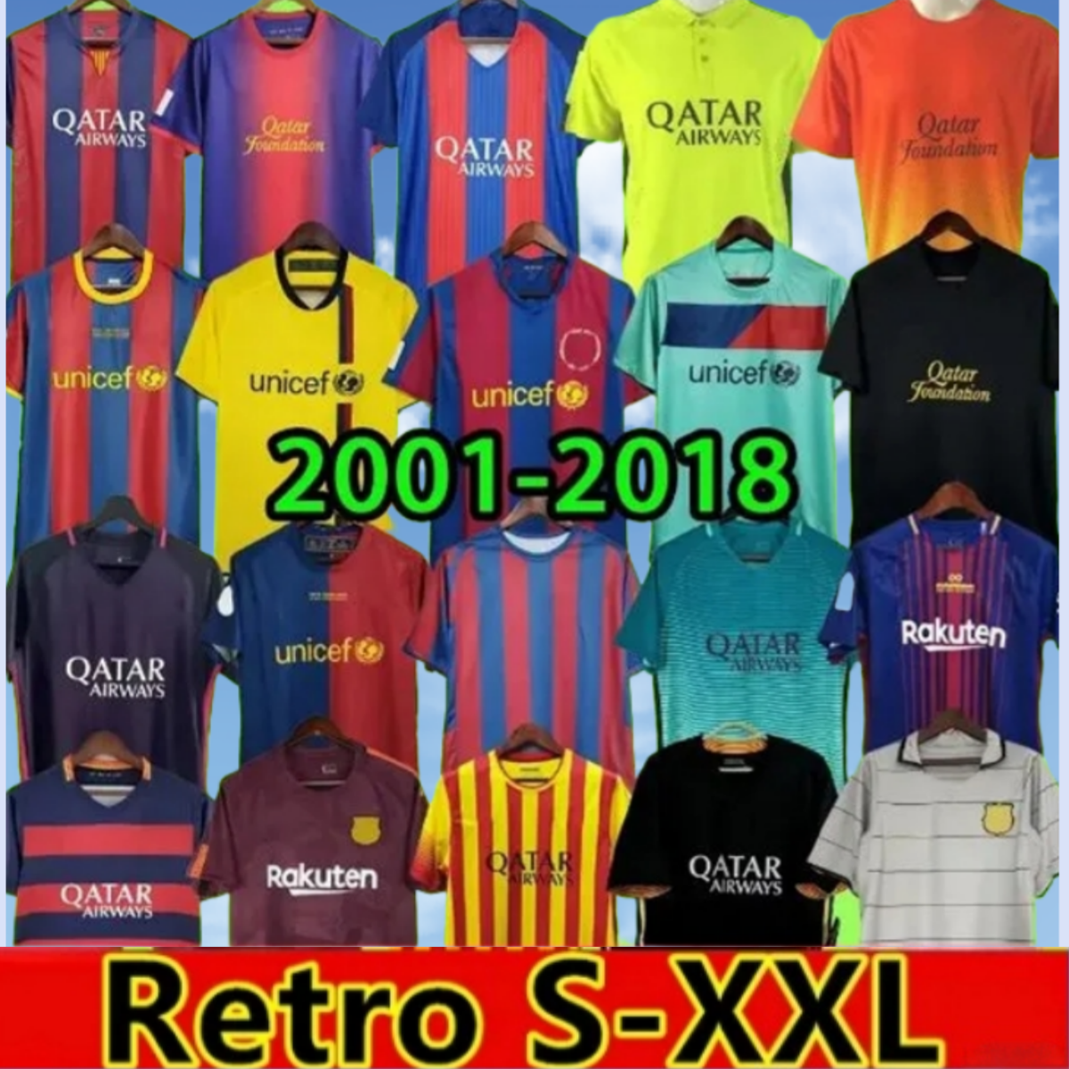 Retro BarcelonaSoccer Jersey 96 97 98 99 00 05 06 07 08 09 10 11 14 15 MessiS Neymar SUAREZ Ronaldinho A.iniesta Xavi Rivaldo Football Shirts Henry A Iniesta Eto'o PUYOL66