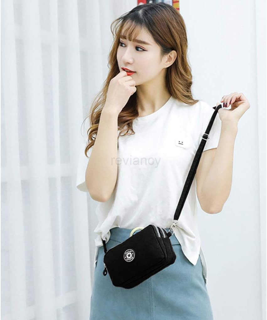 Crossbody Shoulder Bag for Women Lightweight Travel Purse 3 Layers Zipper Wallet Wrist Bags Casual Sling BagsW250910