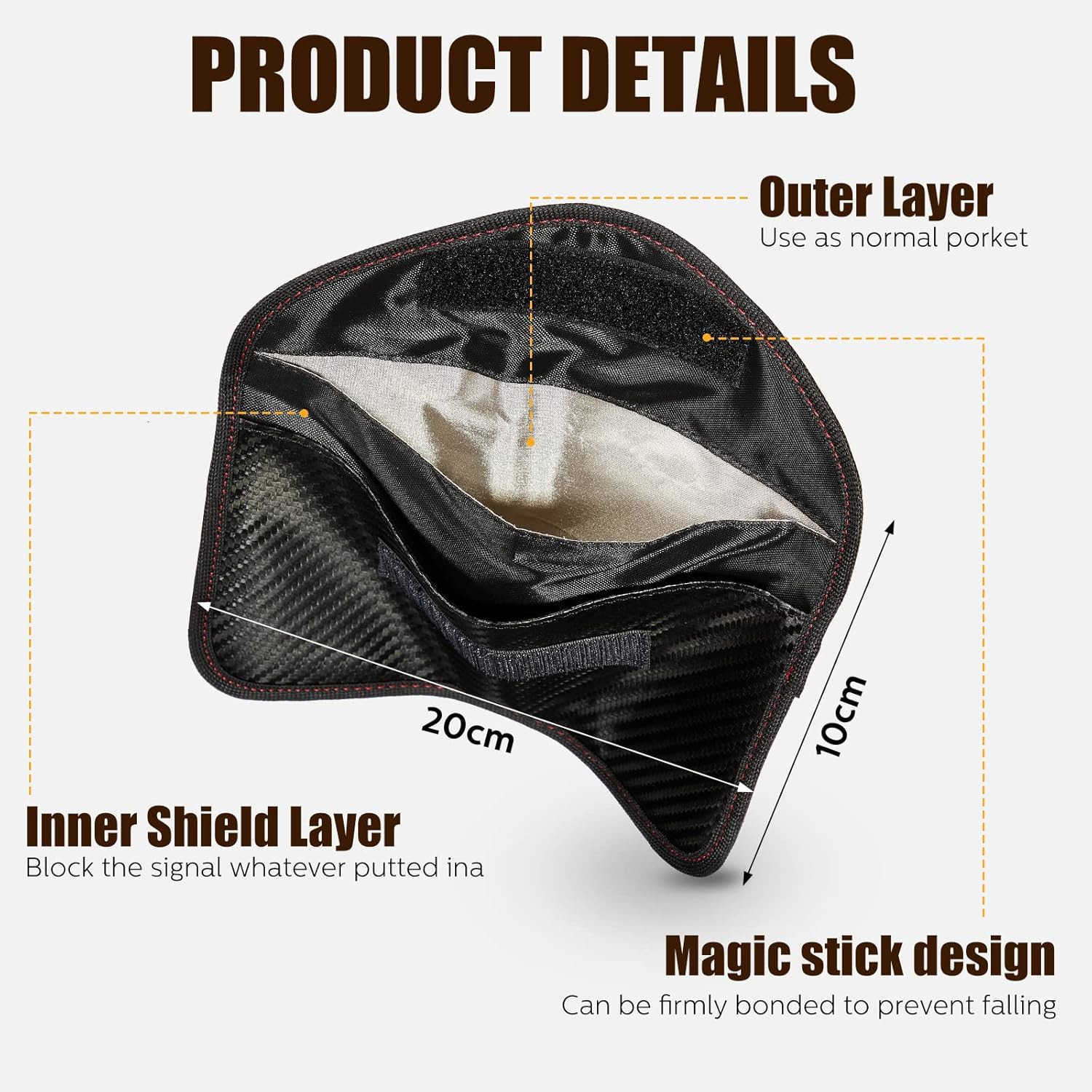 4 Pieces Faraday Bags Phone for Key Fob Protector Car RFID Signal Blocking GPS Antitracking Faraday Pouch Shielding Wallets for Cell Phone Privacy Car