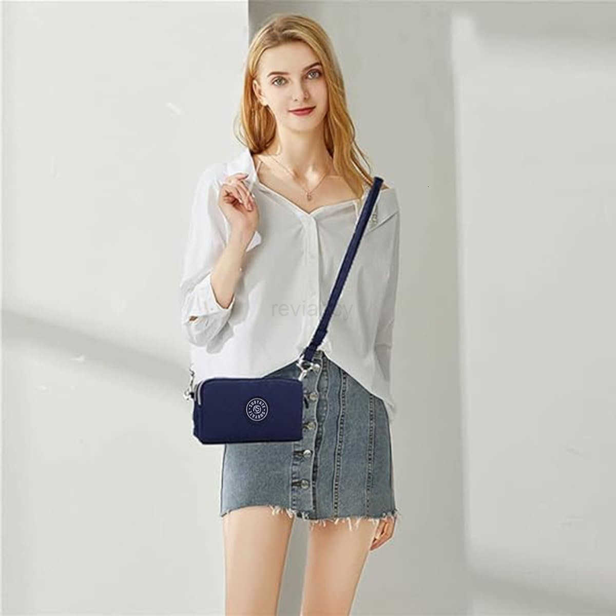 Crossbody Shoulder Bag for Women Lightweight Travel Purse 3 Layers Zipper Wallet Wrist Bags Casual Sling BagsW250910