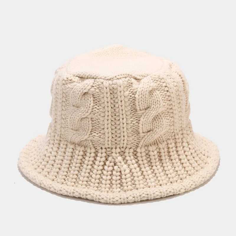 Panama Wens Autumn and Winter Warm Water Bucket Bowl Hat Knitted Wool Fisherman Hat Thicke Fashion Outdoor H146 G250910