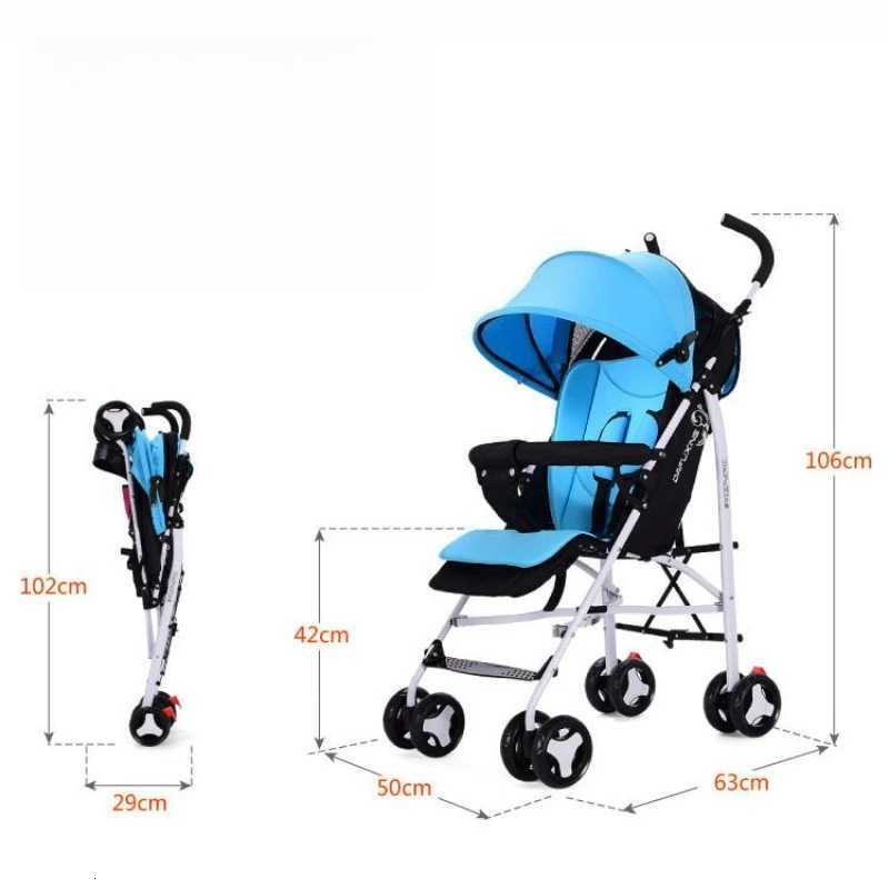 Portable Baby Stroller Foldable Can Sit or Lie Down Shockproof Universal Stroller for All Seasons W250910
