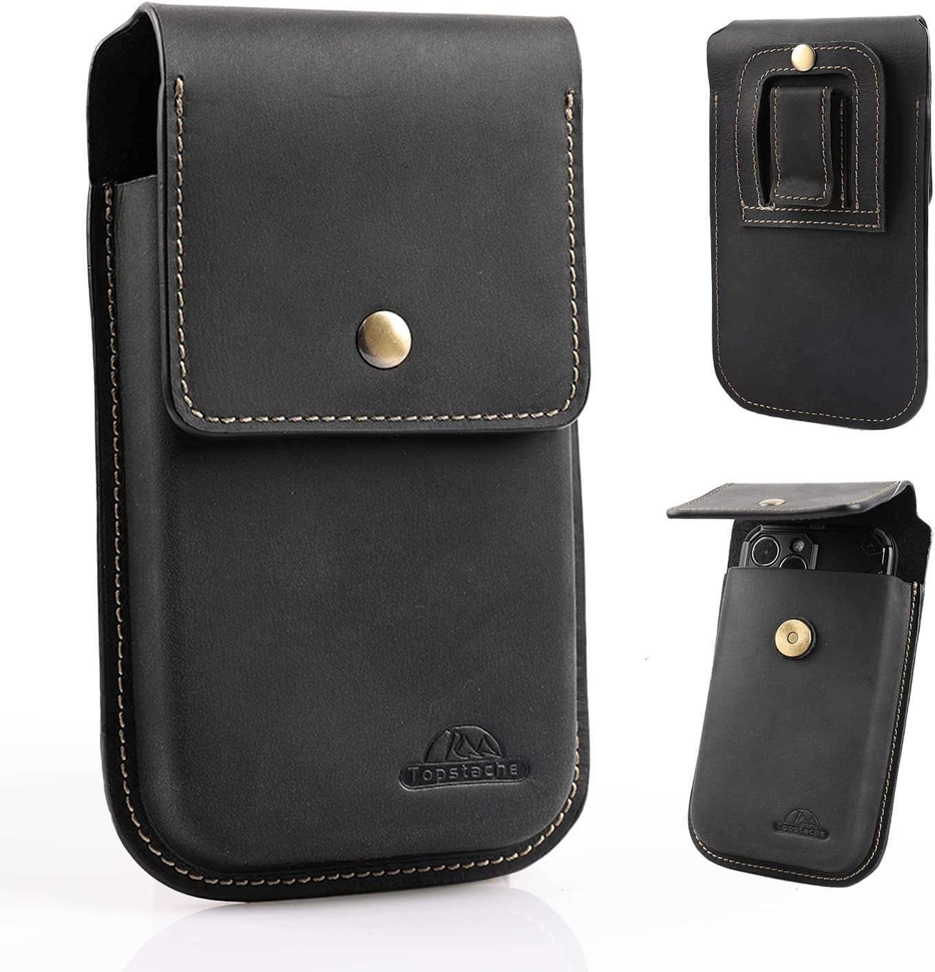 Leather Phone Holster for BeltFlip Cell Phone Case with Belt Clip for S22 UltraS22 PlusS22 Pouch for iPhone 1413 Pro Max Universal Smartphone Sheath Z