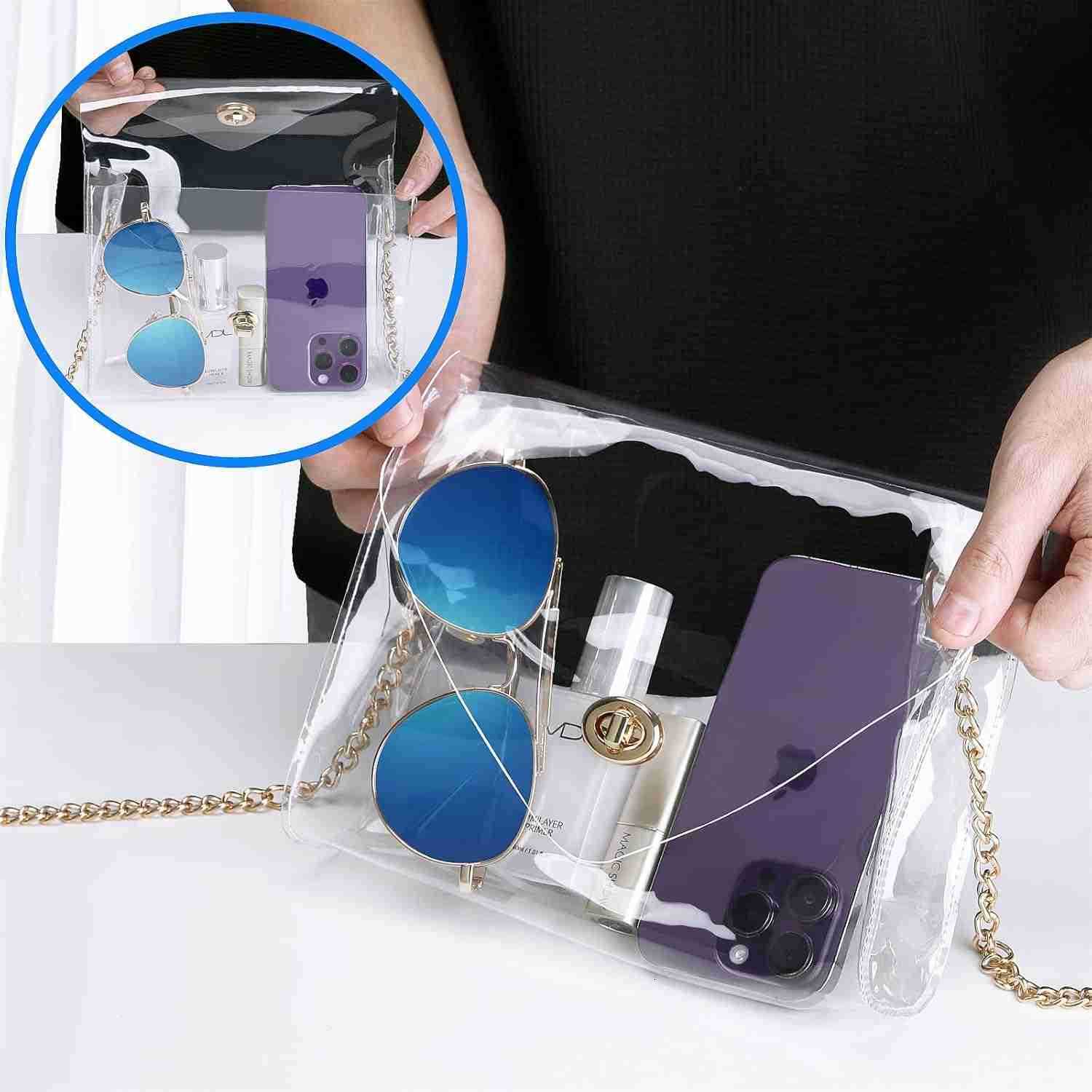 Clear Purse for Women Clear Bag Stadium Approved See Through Clear Handbag for Concerts Sports Events M250910