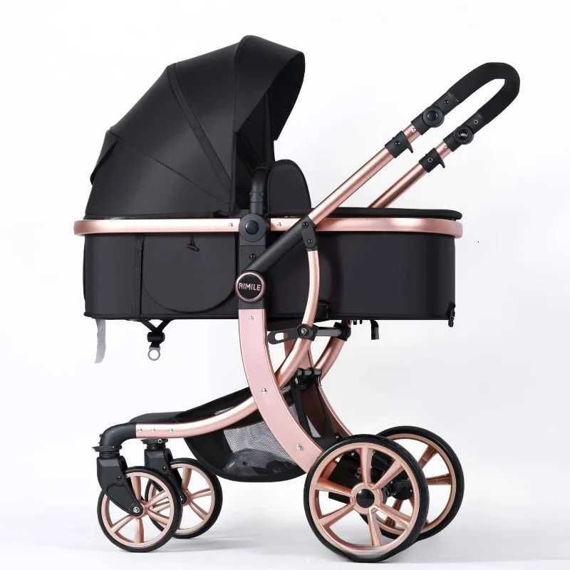 High View 2in1 Baby Stroller Twoway Detachable Sleeping Basket Lightweight Travel Stroller Luxury Baby Carriage W250910