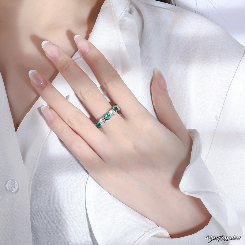 Designer Wedding Rings Zhuang Shengsheng Jewelry S Solid Sier Imitation Gemstone 5Mm Geometric Trendy Retro Band Ring For Women ddmywonder ddmywonder