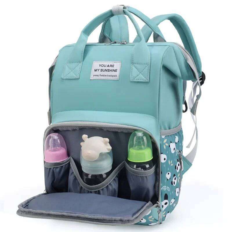 Mommy Multifunctional Waterproof Insulated Backpack Large Capacity Maternity Travel Changing Bag Stroller Strap Schoolbag