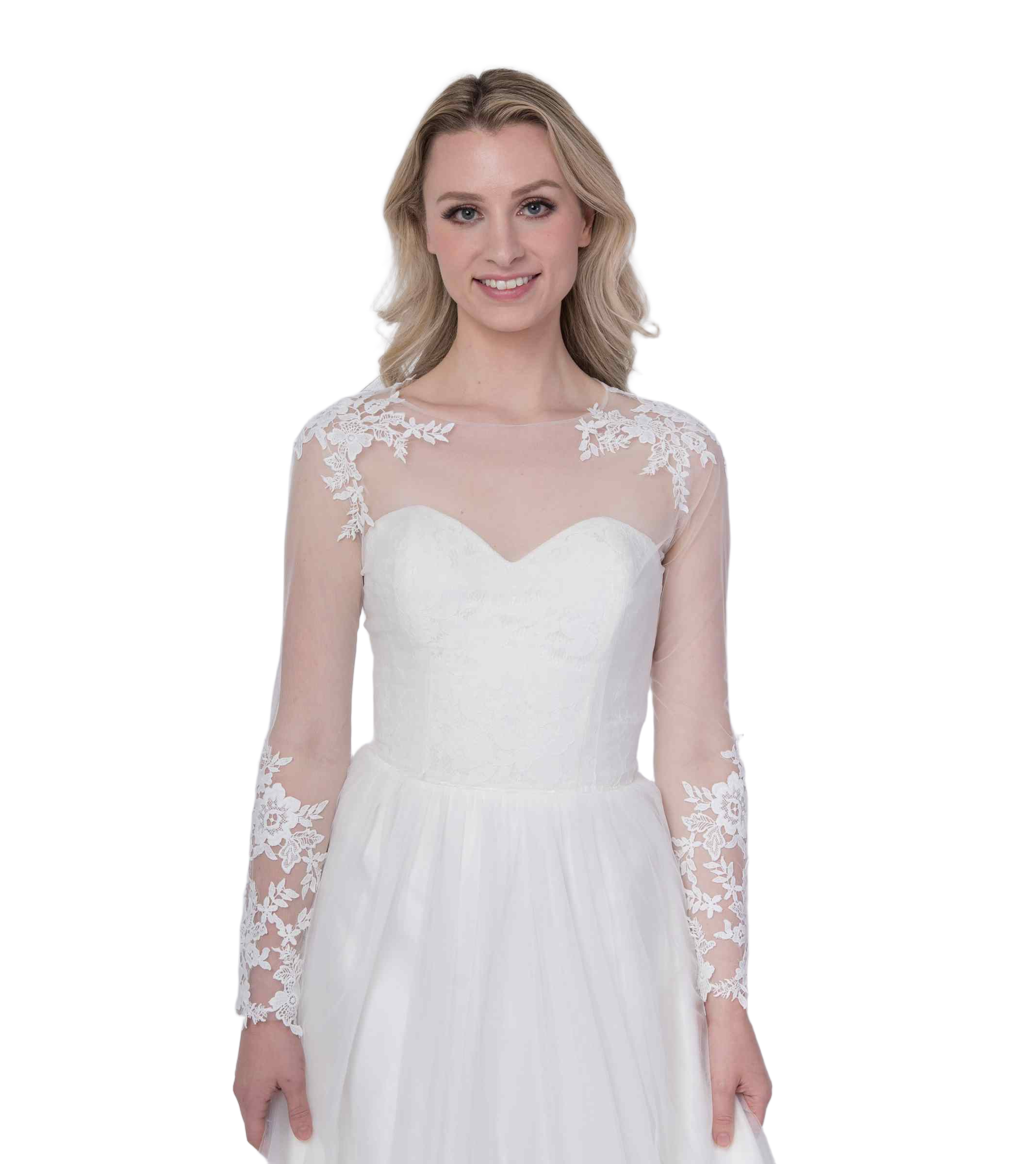 Elegant Wedding Jacket Lace Appliques Long Sleeve Bridal Bolero Bridal Accessories Wrap Shawl Customized Size