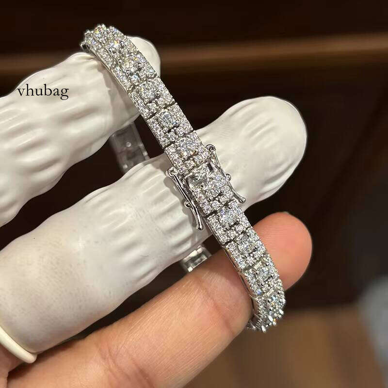 High Quality Sterling Sier Fine Jewelry Full Hip Hop Style Moissanite Tennis Bracelet for Women Man