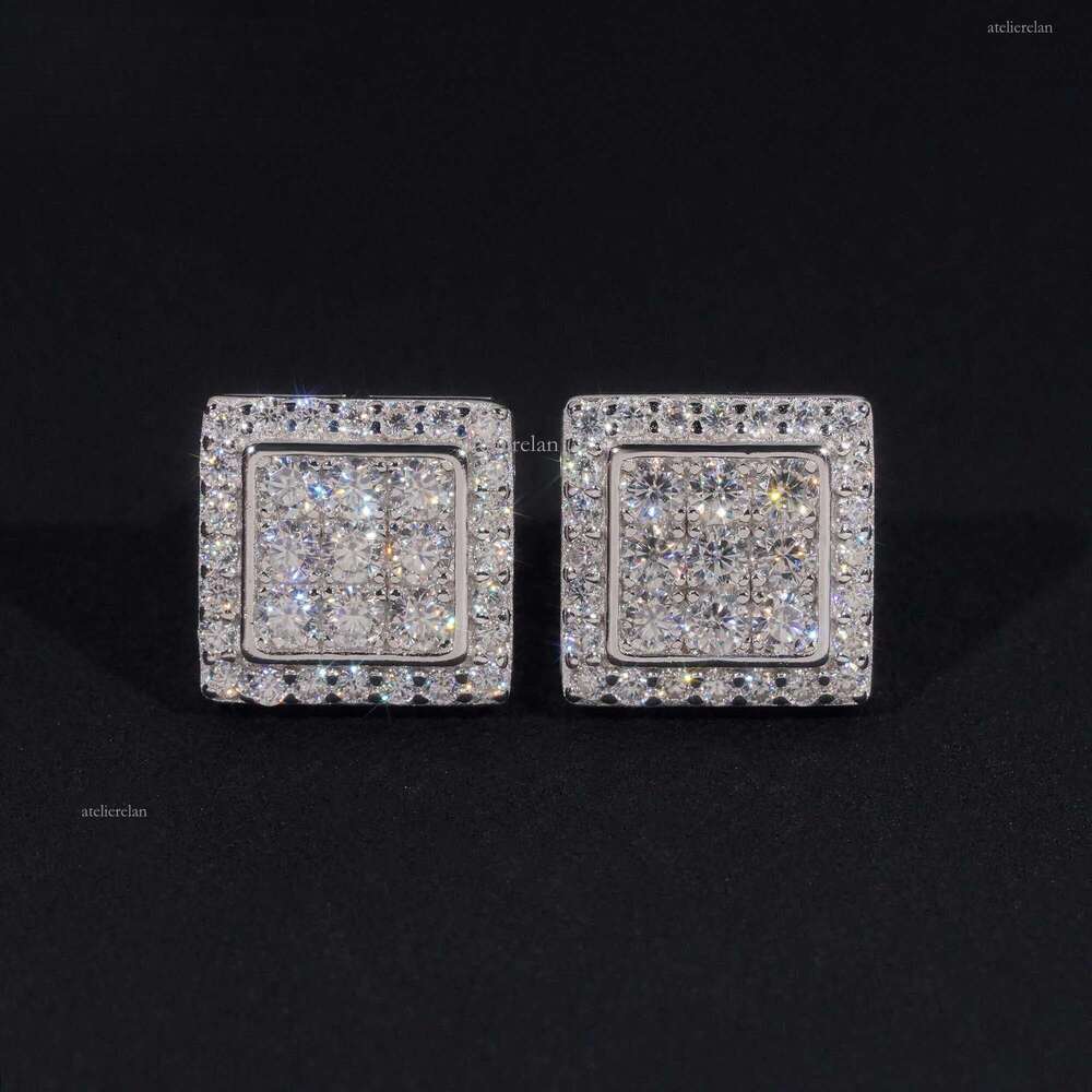 Hight Quality New Arrival Pass Tester GRA VVS Lab Dia Fully Iced Out Sier Jewelry Moissanite Stud Earrings