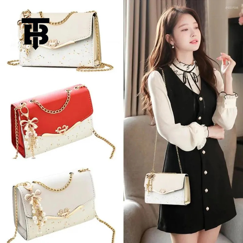 TB BHULAMTE Luxury Designer Versatile Shoulder Bag, Fashionable Ladies' Small Luxury Bag Square Crossbody Bag Girls' Cross Tassel Pendant Si