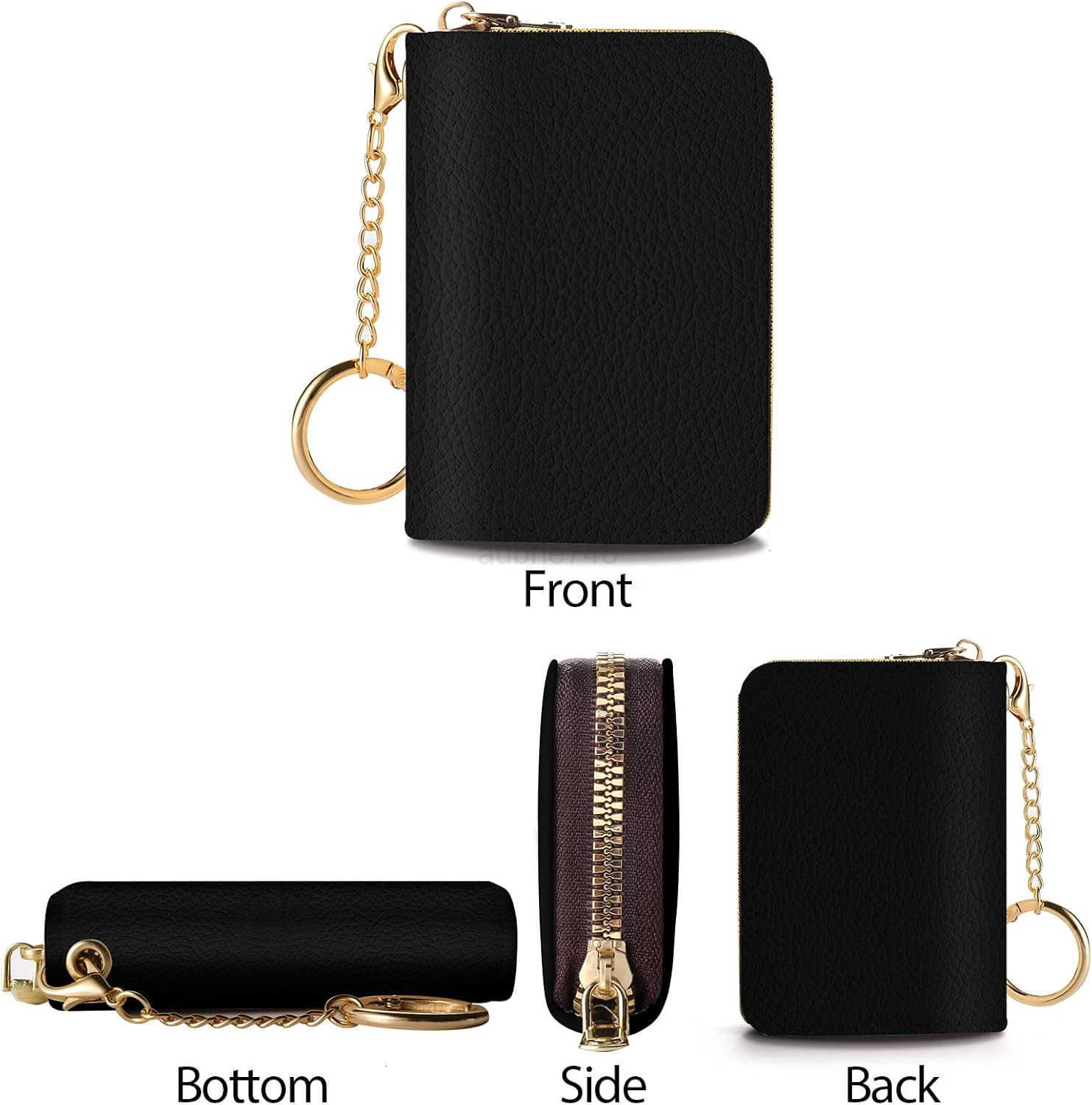CARD Holder RFID Wallet Small Card Holder Wallet for Women with Keychain Zipper Funny Leather Print CARD Wallets Accordion GiftZ250910
