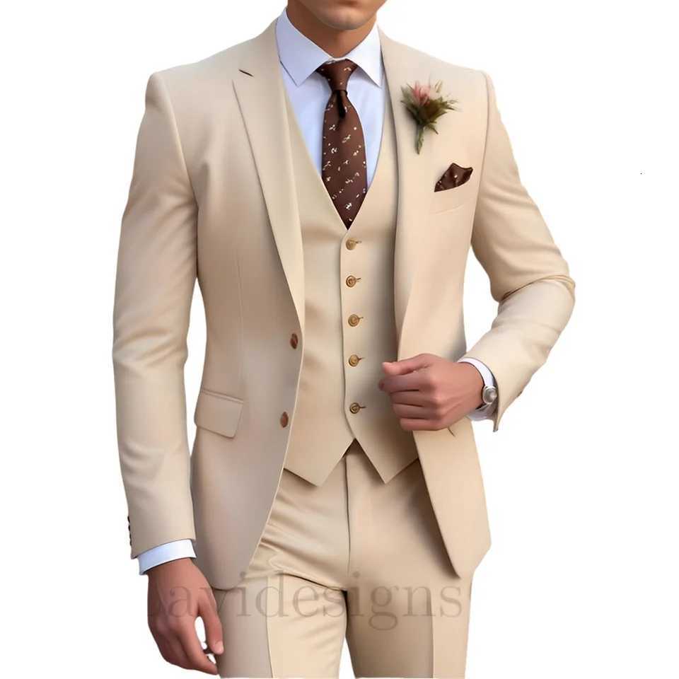 Elegant Mens Wedding Tuxedo Slim Blazer Pants Vest Threepiece Suit XS5XL Custom Youth Suit 2025 New Style Suit W250910