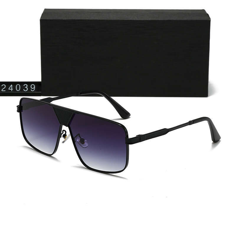 New Metal Large Frame Trendy Men's Fashion Women's Sunglasses 24039
