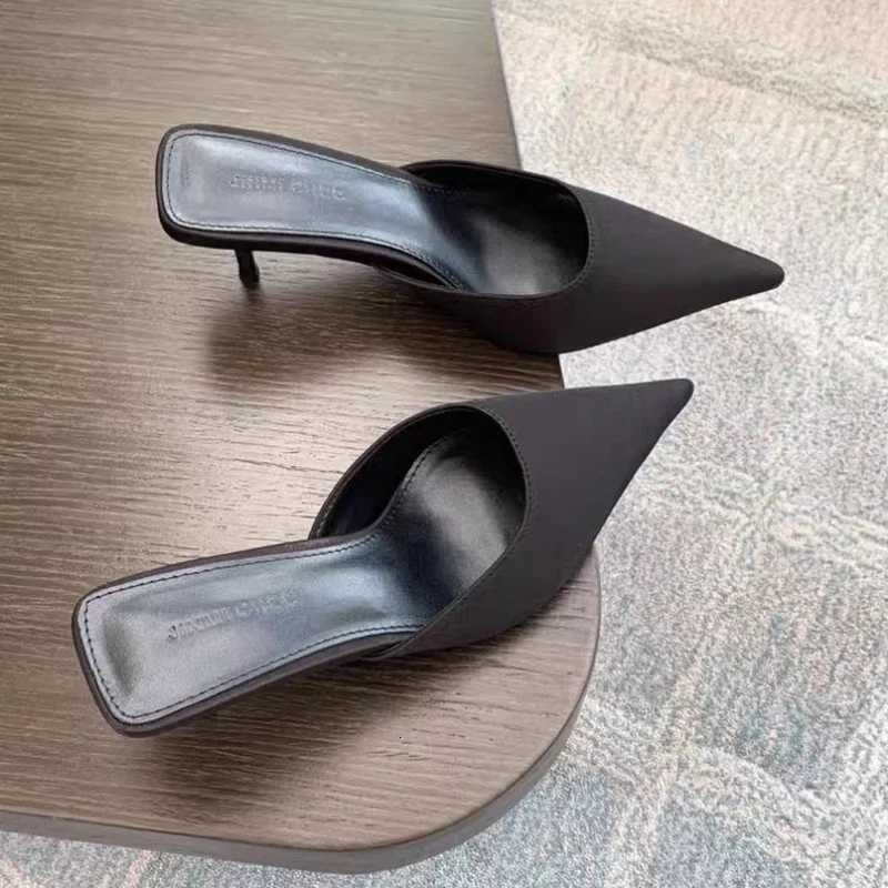 Shoes Female 2025 Brand Slingbacks Womens High Heels Fashion Dress Pumps Women Pointed Toe Thin Heel Plus Size Womens Slippers W250910
