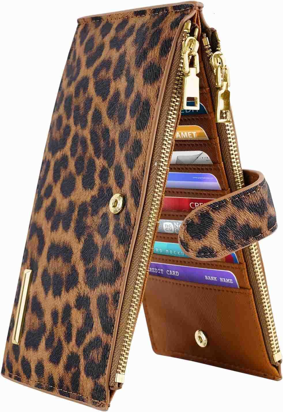 Womens RFID Blocking Large Capacity Wallet Multi Card Organizer Bifold Wallet for Women with Zipper PocketZ250910
