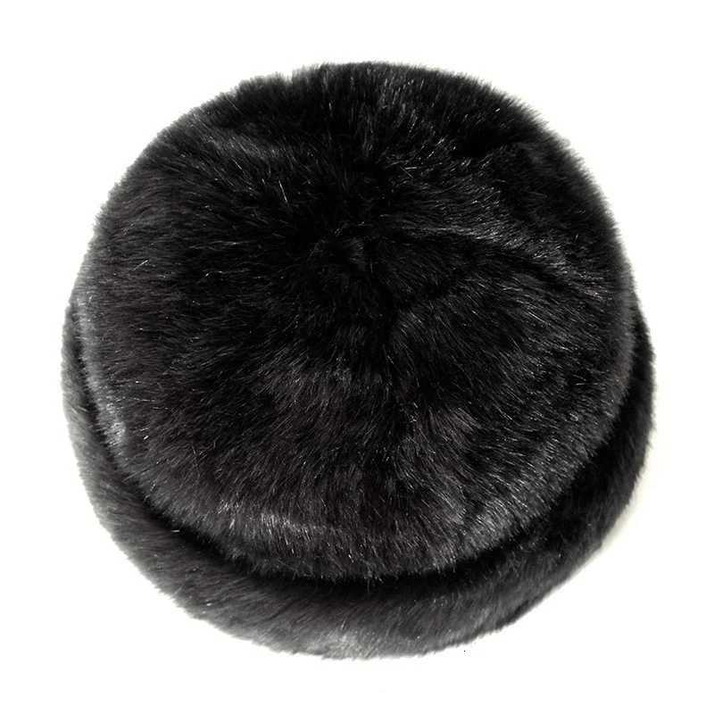 Men Faux Mink Fur Russian Cossack Hat Ushanka Winter Warm Black HatXJ250910