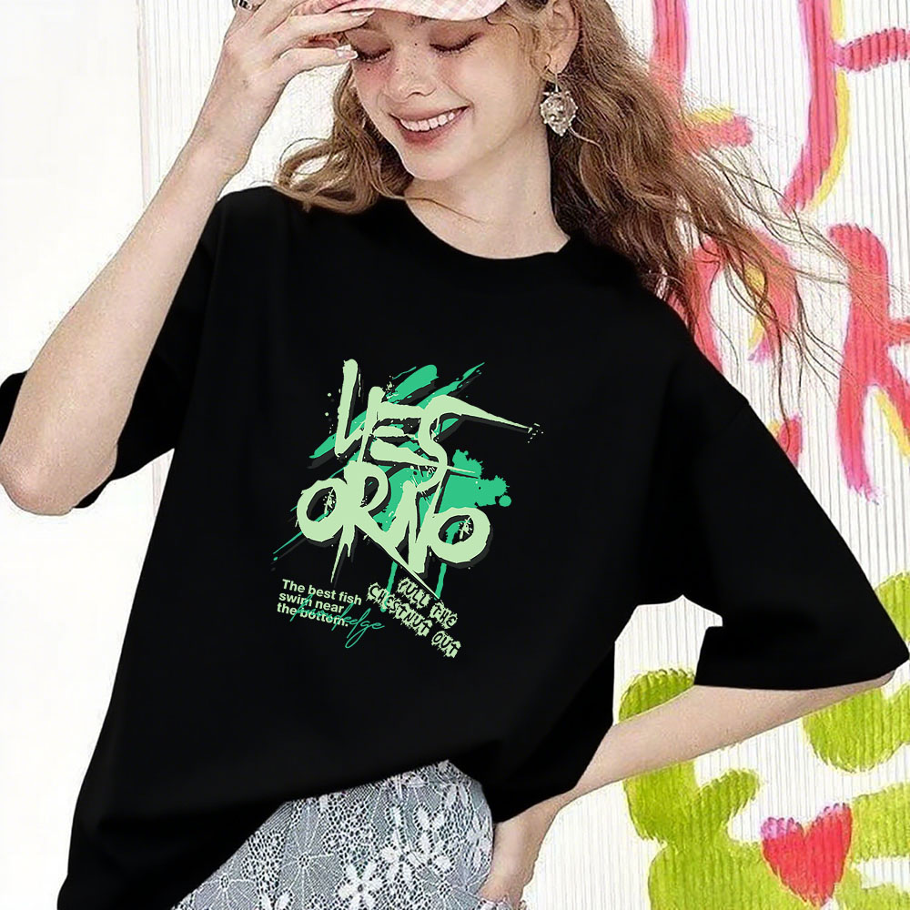 Fashion Versatile Printed Short-Sleeve Top - High-Quality Heavyweight Pure Cotton Tee (260g) 202509091007