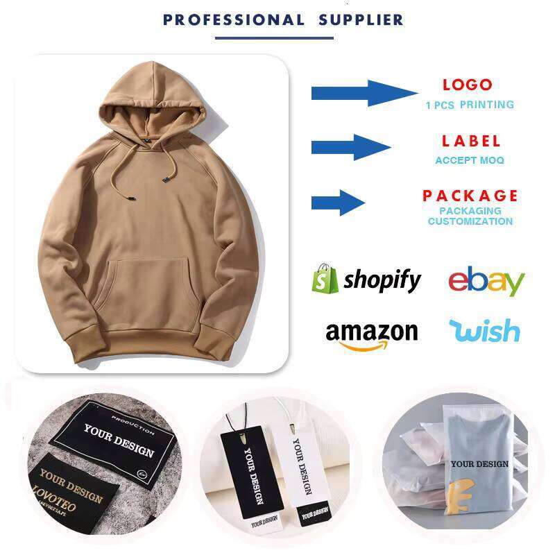 Unisex Blank Pullover Streetwear Wool Men's Hoodie and Sweatshirt