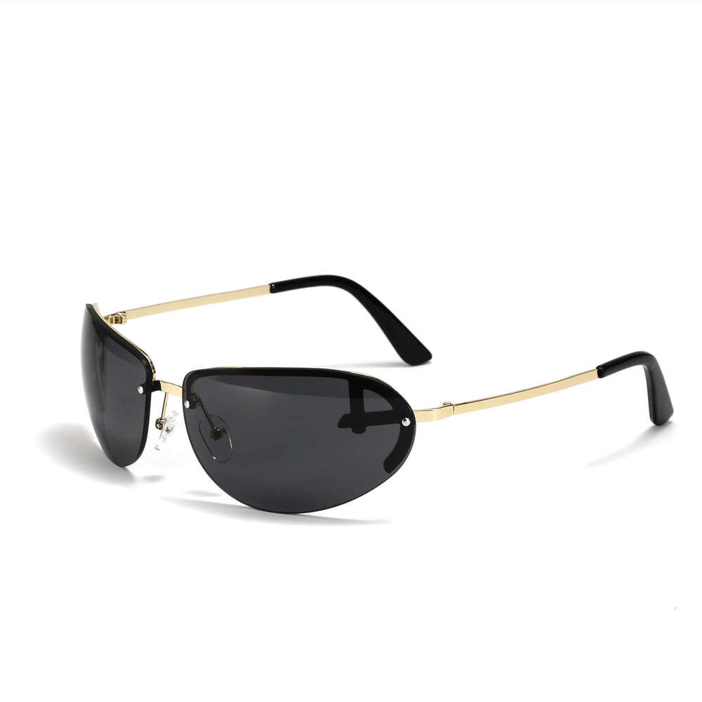 New Y2K Tech Futuristic Cat Eye Half Frame Sunglasses Ins Style Unisex Appeal for Men and Women