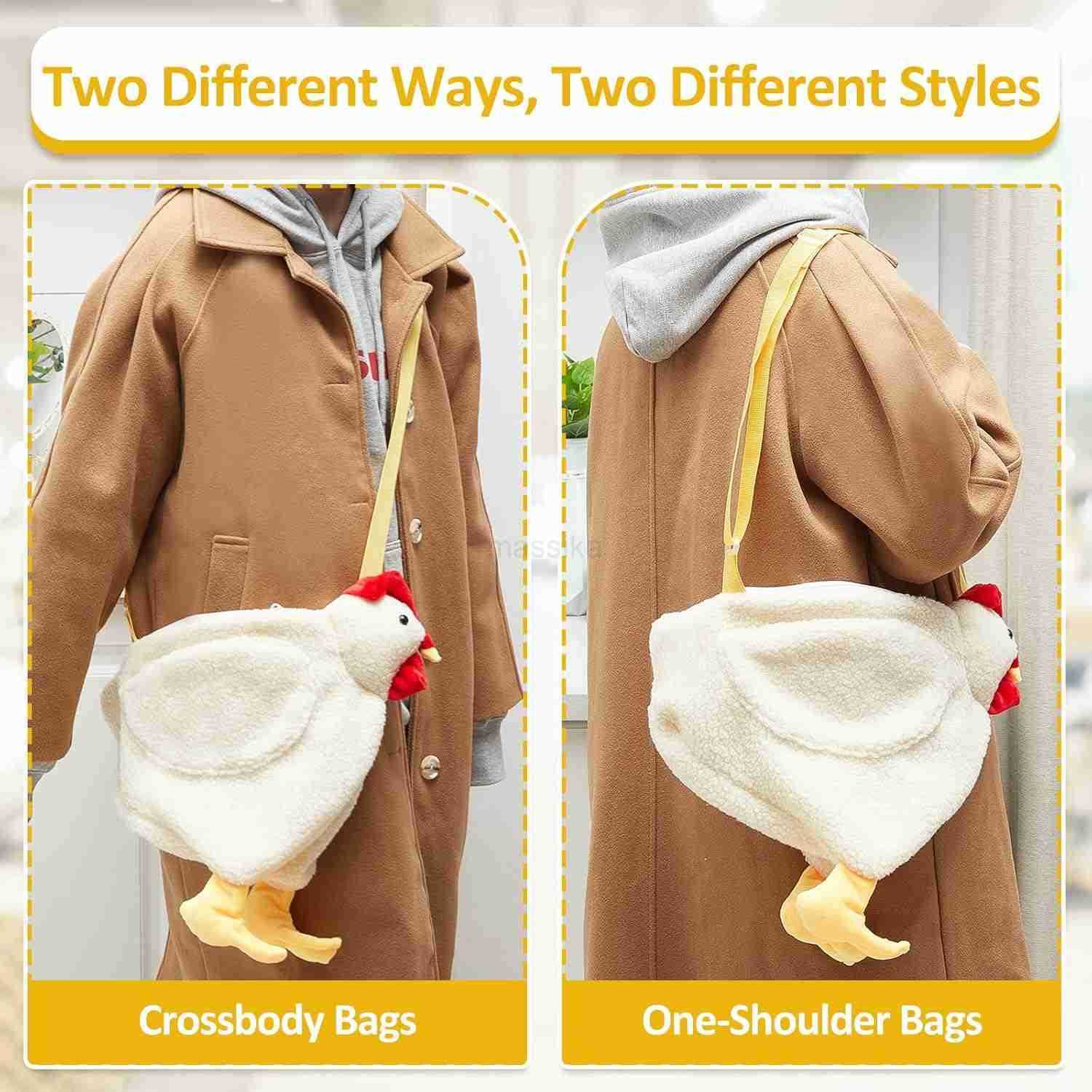 Chicken Hen Purse Bag Fluffy Shoulder Handbag Cute Funny Animal Gift for Christmas for Women M250910