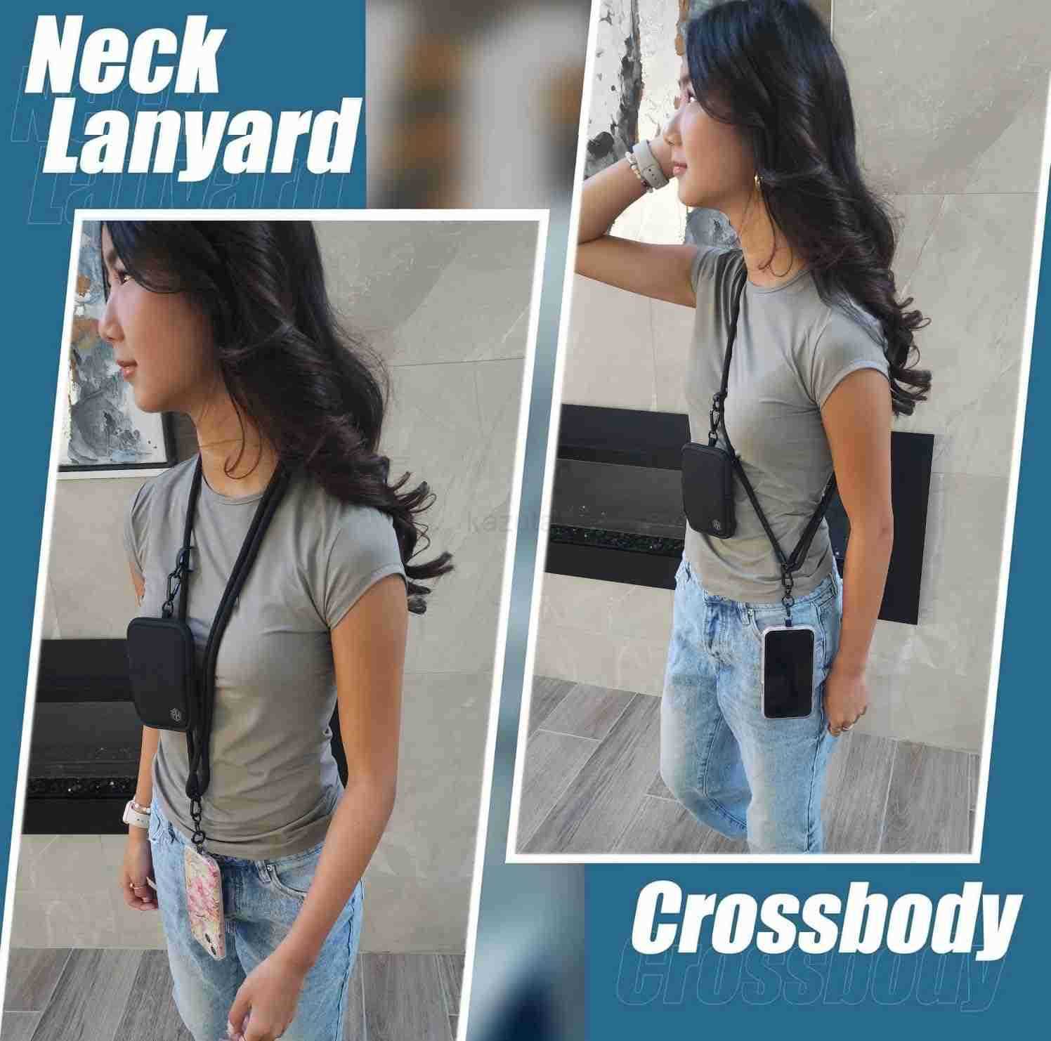 Phone Lanyard Crossbody with 2 Phone Tabs Adjustable Anti Theft Phone Strap for All Phones Metal Buckles SkinFriendly Universal Cell Phone Neck lanyar