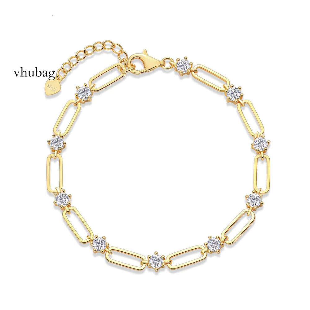 Elegant Moissanite Tennis Bracelet Gold-Plated Stunning Sparkle for Women Fashion Jewelry,L15103-4.0